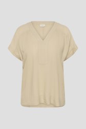 Productfoto 1 van Lichtbeige blouse met V-hals door Kaffe Curve voor Dames