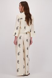 Achterkant van Lichtbeige broek met zwart paisley motief door JDY voor Dames