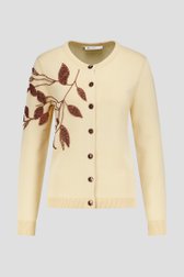 Lichtbeige cardigan met parelknopen van D'Auvry voor Dames