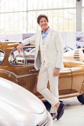 Lichtbeige kostuumbroek – Slim fit  van Dansaert Black voor Heren