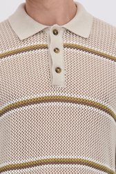 Detail van Lichtbeige polo in structuurstof door Only & Sons voor Heren