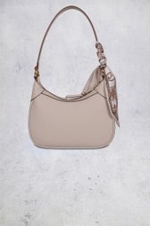 Achterkant van Lichtbeige schoudertas met sjaaltje door Laurent David voor Dames