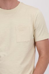 Detail van Lichtbeige T-shirt met ronde hals door Ravøtt voor Heren