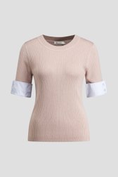 Productfoto 1 van Lichtbeige trui met korte mouwen door D'Auvry voor Dames