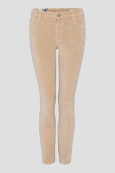 Lichtbeige velours broek - Slim fit van Opus voor Dames