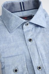 Productfoto 1 van Lichtblauw gemêleerd hemd - Comfort fit door Dansaert Blue voor Heren