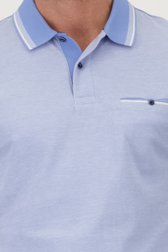 Lichtblauw gemêleerde polo met borstzak van Dansaert Blue voor Heren