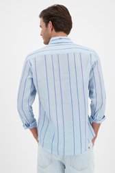 Lichtblauw gestreept hemd - Collectie Metejoor van Ravøtt voor Heren