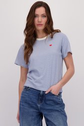 Voorkant van  Lichtblauw gestreept T-shirt  door JDY voor Dames