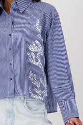 Lichtblauw gestreepte blouse van Louise voor Dames