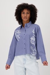 Lichtblauw gestreepte blouse van Louise voor Dames