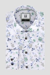 Lichtblauw hemd met bloemenprint - slim fit van Upper East voor Heren