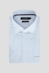 Lichtblauw hemd met fijne print – Comfort fit van Dansaert Black voor Heren