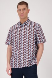 Lichtblauw hemd met geometrisch motief  van Casual Five voor Heren