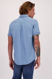 Achterkant van Lichtblauw hemd met jeanslook - Regular fit door Ravøtt voor Heren