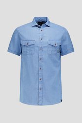 Productfoto 1 van Lichtblauw hemd met jeanslook - Regular fit door Ravøtt voor Heren