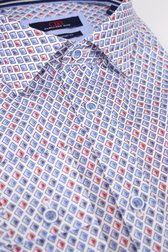 Detail van Lichtblauw hemd met print - Comfort fit door Dansaert Blue voor Heren