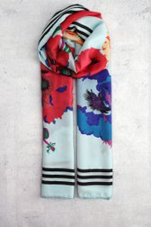 Voorkant van Lichtblauw sjaaltje met bloemenprint door Liberty Island voor Dames