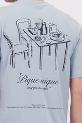 Detail van Lichtblauw T-shirt met backprint door Only & Sons voor Heren
