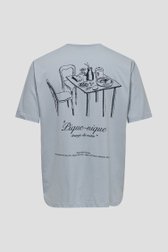 Productfoto 2 van Lichtblauw T-shirt met backprint door Only & Sons voor Heren