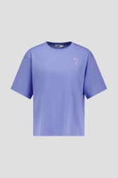 Lichtblauw T-shirt met borduursel van Louise voor Dames
