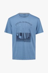 Lichtblauw T-shirt met opschrift van Jefferson voor Heren
