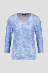 Lichtblauw T-shirt met paisley print van Signature voor Dames