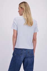 Achterkant van Lichtblauw T-shirt met ronde hals door Liberty Island voor Dames