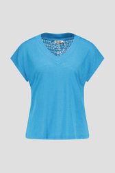 Lichtblauw T-shirt met V-hals  van Liberty Loving nature voor Dames