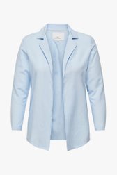 Lichtblauwe blazer met linnen van Only Carmakoma voor Dames