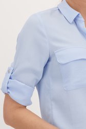 Lichtblauwe blouse met borstzakken van More & More voor Dames