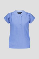 Lichtblauwe blouse met korte mouwen van AC by Annelien Coorevits voor Dames