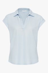 Lichtblauwe blouse met korte mouwen en V-hals  van Opus voor Dames
