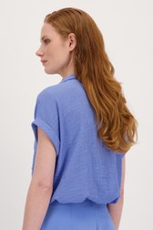 Lichtblauwe blouse met korte mouwen van Libelle voor Dames