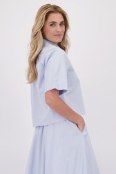 Achterkant van Lichtblauwe blouse met korte mouwen  door Libelle voor Dames