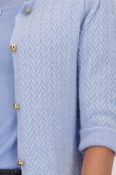 Lichtblauwe cardigan met halflange mouwen van More & More voor Dames