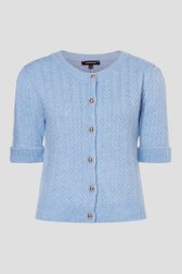 Lichtblauwe cardigan met halflange mouwen van More & More voor Dames
