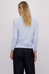 Achterkant van Lichtblauwe cardigan met kraag door Liberty Island voor Dames