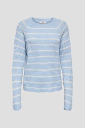 Productfoto 2 van Lichtblauwe gebreide trui met wit gestreept motief door JDY voor Dames