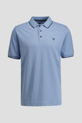 Productfoto 1 van Lichtblauwe gemêleerde polo met korte mouwen door Dansaert Blue voor Heren