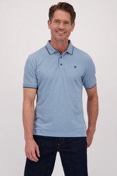 Voorkant van Lichtblauwe gemêleerde polo met korte mouwen door Dansaert Blue voor Heren
