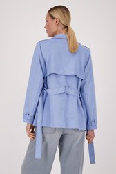 Lichtblauwe jas met suède look van Liberty Island voor Dames
