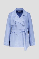 Lichtblauwe jas met suède look van Liberty Island voor Dames