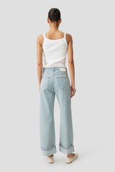 Achterkant van Lichtblauwe jeans - Wide leg fit door Opus voor Dames