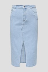 Lichtblauwe jeansrok met split van Only Carmakoma voor Dames