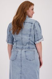 Achterkant van Lichtblauwe jeansvest met korte mouwen door Yest Curve voor Dames