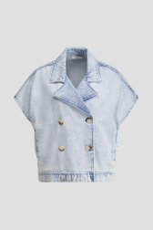Productfoto 1 van Lichtblauwe mouwloze jeansvest door Liberty Island Denim voor Dames