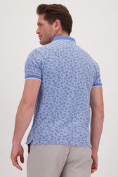Lichtblauwe polo met bladerprint  van Dansaert Blue voor Heren