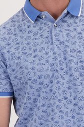 Lichtblauwe polo met bladerprint  van Dansaert Blue voor Heren
