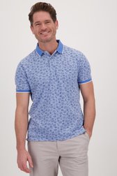 Lichtblauwe polo met bladerprint  van Dansaert Blue voor Heren